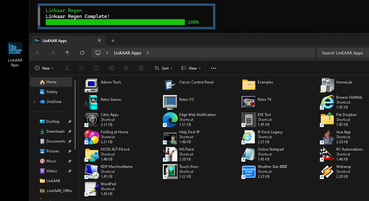 LinKAAR Apps folder